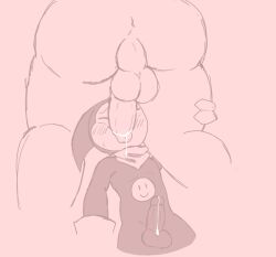 angoramon anthro anus ass backsack balls bandai_namco baseball_cap blush bodily_fluids clothing cum cum_in_mouth cum_inside digimon digimon_(species) duo english_text erection genital_fluids genitals hat headgear headwear hi_res impmon irrumatio kerchief lxzylux male male/male neckerchief neckwear oral penile penis penis_in_mouth perineum precum sex size_difference text throat_swabbing