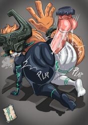 1boy 1girls anal animal bluehotheart feet imp_midna kneeling link midna pussy soles the_legend_of_zelda wolf wolf_link