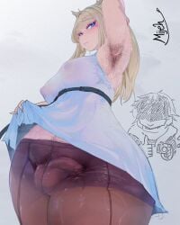 armpits futanari mijeh pantyhose perlica_(arknights:_endfield) sweat