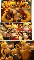 3d 3d_(artwork) banskinator bed big_breasts blonde_hair bowser breast_grab cum cum_in_pussy cum_inside female lactation larger_male mario_(series) nintendo pregnant pregnant_sex princess_peach shell size_difference smaller_female super_mario_bros. urbanator