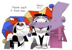 biting biting_penis bunny_girl bunnysuit dialogue evil_pomni_(the_amazing_digital_circus) jax_(the_amazing_digital_circus) pomni_(the_amazing_digital_circus) real_saming straight tadc teeth teeth_on_penis the_amazing_digital_circus
