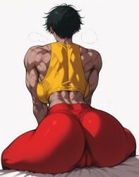 1girls ai ai-created ai_art ai_generated ass ass_focus bare_shoulders big_ass black_hair breasts cameltoe cropped_top curvy curvy_body curvy_female curvy_figure dark-skinned_female dark_skin deviantart_link drop_shadow exercise exercise_clothing fat_pussy female female_focus female_only heavy_breathing hips huge_ass large_breasts latina latina_female latina_milf leggings mature_female milf muscular muscular_female pixie_cut red_leggings scar_on_arm scar_on_arms scar_on_back scars_on_arm scars_on_arms scars_on_back shadow short_hair sideboob sidelocks simple_background solo solo_female sportswear spread_legs stretching tank_top tanktop thick_thighs thighs thin_waist tomboy tomboy_milf tomboyish uersor valery_(uersor) white_hair wide_hips yellow_tank_top yellow_top