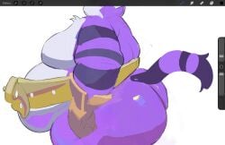 bbm belt big_belly big_breasts big_butt big_the_cat big_thighs butt butt_focus chest_tuft debudraws dummy_thicc faceless faceless_male fat_ass gloves lard_ass male_only mobian mobian_(species) mobian_cat moobs obese_male partially_clothed round_ass sega shaded side_view striped_body striped_fur striped_tail tabby_cat tagme thicc_ass thicc_thighs white_background wide_hips
