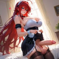 1futa :o absurdres ahoge ai_generated alternate_costume amiiari antenna_hair apron arm_garter armband bangs bare_shoulders bed bed_sheet bedroom big_breasts big_penis black_bow black_dress black_skirt blue_eyes blush bow bowtie breasts cleavage clothes_lift collar cowboy_shot crossed_bangs detached_collar detached_sleeves detailed dress dress_lift dripping dripping_penis dripping_precum dutch_angle enmaided erection eyebrows_visible_through_hair frilled_apron frilled_dress frilled_skirt frills futa_only futanari garter_straps hair_between_eyes hair_intakes half-closed_eyes heart high_school_dxd huge_ahoge huge_breasts huge_penis imminent_fellatio imminent_oral indoors joytag large_breasts large_penis lifted_by_self lifting_skirt light-skinned_futa long_hair long_penis looking_at_viewer maid maid_apron maid_headdress miniskirt motion_lines no_bra no_panties on_bed open_mouth parted_lips penis pent_up picture_frame precum precum_drip precum_string puffy_sleeves red_hair rias_gremory shirt short_sleeves sidelocks skindentation skirt skirt_hold skirt_lift skirt_lifted_by_self sleeveless solo standing testicles thick_thighs thighhighs thighs throbbing_penis tongue trembling twitching twitching_penis veins veiny_penis very_long_hair voluptuous waist_apron white_apron wrist_cuffs