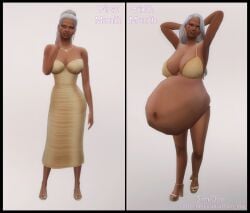 3d big_breasts egyptian egyptian_female english_text gilf high_heels huge_belly hyper_pregnancy long_hair mature mature_female mature_woman old_woman older_female original_character original_characters ponytail pregnancy pregnancy_progression pregnant pregnant_belly pregnant_female revealing_clothes revealing_clothing revealing_outfit sim_doe size_comparison size_difference text the_sims the_sims_4 white_hair yasmine_safar(sim_doe)