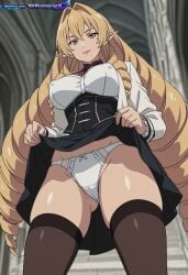 2d 2d_animation absurd_resolution absurdres ai ai-created ai_art ai_generated animated anime_coloring anime_screencap anime_screenshot bangs blonde_hair cel_shading detailed_background digital_media_(artwork) drill_hair dynamic_angle dynamic_pose elf_ears elinalise_dragonroad exhibitionism exibitionism exited explicit glossy glossy_body glossy_skin gorgeous hair_ornament hentai hi_res high_contrast high_quality high_resolution in_heat long_ears long_hair low-angle_view mushoku_tensei mushoku_tensei:_isekai_ittara_honki_dasu nsfw panties pantyshot patreon perfect_anatomy pervert_female plump presenting puffy_areola puffy_nipples rating_explicit red_eyes ringlets screencap sexy sexy_body sexy_female sexy_pose side_bangs skirt skirt_lift skirt_pull skirt_up soft_shading source_anime stockings t-rex_(animation_studio) teasing teasing_viewer twin_drills voluptuous voluptuous_body voluptuous_female