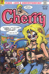 1990s 1994 ankh black_hair blonde blonde_hair breasts cherry_poptart cherry_poptart_(comic) comic comic_cover concert covered_in_mud dialogue english_text female flowers_in_hair hippie larry_welz looking_over_eyewear looking_over_sunglasses male mud multiple_boys multiple_girls peace_symbol purple-tinted_eyewear purple_hair rainbow_shirt rally red_hair solo_focus straight_hair sunglasses tagme text tied_shirt tinted_eyewear