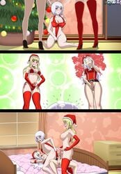 1girls 2futas anal ass blonde_hair blue_eyes breasts brown_eyes bukkake christmas cowgirl_position cum_dump double_penetration fairy_tail female futa_on_female futa_sans_balls futa_with_futa futanari group group_sex high_heel_boots high_heels incest intersex large_breasts lisanna_strauss lucy_heartfilia mirajane_strauss mostly_nude naked_ribbon nude nude_female nude_futanari penis santa_costume santa_hat scy_25 sex siblings sisters spread_legs threesome vaginal_penetration white_hair