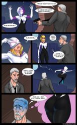 ass big_ass blonde_hair blue_eyes comic dat_ass daughter dialogue english_text father father_and_daughter flick george_stacy gwen_stacy hairband headband incest marvel spider-gwen spider-man_(series) text thought_bubble