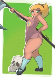 blonde_hair cartoon_network female hmeme mandy mandy_(billy_and_mandy) short_hair shortstack the_grim_adventures_of_billy_and_mandy thick_thighs