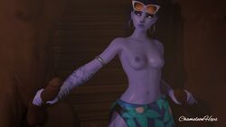 1girls 2boys 3d big_penis chameleonhops cote_d'azur_widowmaker dark-skinned_male dark_skin female holding_penis interracial male nipples overwatch sunglasses widowmaker