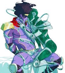 2boys gay hierophant_green humanoid jojo's_bizarre_adventure male_only stand_(jjba) star_platinum stardust_crusaders yaoi