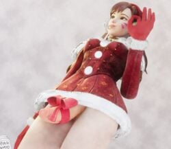 3d blender blizzard_entertainment clothes clothing d.va futanari intersex overwatch plasticmayo santa_costume