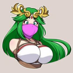 1girls blush bondage breast breasts female femsub gag gagged jam-orbital kid_icarus palutena rope solo tagme