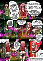 ass_growth bimbo bimbofication breast_growth comic english_text naruto naruto_shippuden reality_warping rock_lee sakura_haruno schinkn text