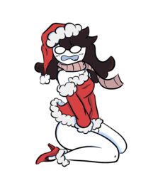 1girls ass big_ass big_breasts big_butt bimbo bottomless breasts christmas christmas_outfit female going_commando high_heels jaiden_animations no_panties pureboiii solo tagme upskirt white_background youtube youtuber