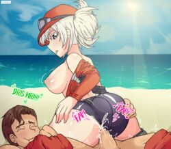 1boy 1girls alternate_costume beach breasts fernando_(paladins) jir0el lian_(paladins) nipples paladins penis shore_patrol_(paladins) shore_patrol_fernando shore_patrol_lian straight