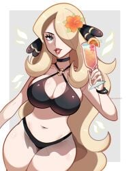 1girls cynthia_(pokemon) female nintendo pokemon pokemon_dppt solo solo_female tagme touyarokii