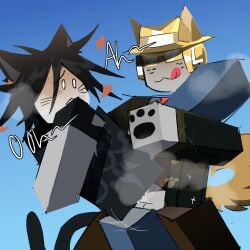 anal anal_sex cat_ears cat_tail chance_(forsaken) cum dog_chance_(forsaken) dog_ears dog_tail forsaken_(roblox) freckles heart kitty_cat_two_time roblox roblox_game robloxian two_time