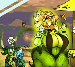 1girls anthro anthrofied ass big_breasts breasts breasts dj_arts female flora_fauna freckles hourglass_figure jack_(dj_arts) larger_female peashooter_(pvz) plant plant_girl plant_humanoid plantie plants_vs._zombies plants_vs_zombies popcap_games pussy sunflower_(pvz) sunflower_queen_(pvz) sunny_(dj_arts) taller_girl