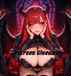 1girls ai ai_generated artist_name ass bangs belly_button big_ass big_breasts black_wings blush blushing_at_viewer boob breasts child_bearing_hips curvy curvy_female curvy_figure dark_aura demon demon_girl demon_horns devil devil_horns dominatrix fallen_angel fantasy female femdom fire_eyes free_content giveaway horn horns horny huge huge_ass innie_belly_button light-skinned_female long_hair looking_at_viewer morrigan_(stblfantasy) navel oc original original_artwork original_character pale-skinned_female patreon patreon_giveaway patreon_reward patreon_url presenting_breasts princess red_eyes red_hair redesign sadistic sensual sexually_suggestive sexy shiny_skin solo solo_female solo_focus source stable_diffusion stblfantasy suggestive thick thick_thighs thighs toned toned_body toned_female very_long_hair voluptuous voluptuous_female warrior