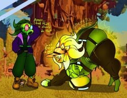 1girls anthro anthrofied ass big_breasts breasts breasts dj_arts female flora_fauna freckles hourglass_figure jack_(dj_arts) larger_female peashooter_(pvz) plant plant_girl plant_humanoid plantie plants_vs._zombies plants_vs_zombies popcap_games pussy sunflower_(pvz) sunflower_queen_(pvz) sunny_(dj_arts) taller_girl