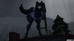 3d anthro barrett_.50cal barrett_m82 big_ass big_breasts black_fur canid canine clothed female female_only holding_object holding_weapon josh-u4 mammal posing posing_for_the_viewer scp-1471 scp-1471-a scp-1471-a_(da.nilkaz) scp_foundation shirt skull_head sniper_rifle source_filmmaker white_eyes
