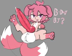 2024 3_fingers ahoge anthro ball_tuft balls big_balls big_penis bodily_fluids canid canine canis countershading cute_fangs dialogue dipstick_tail domestic_dog eyebrow_through_hair eyebrows facial_tuft fangs fingers floppy_ears genital_fluids genitals glistening glistening_genitalia glistening_penis gloves_(marking) hair heart_symbol huge_penis hyper hyper_genitalia hyper_penis jratking knot knotted_penis leaking_precum leg_markings male mammal markings narrowed_eyes open_mouth pawpads penis pink_body pink_hair pink_pawpads precum presenting presenting_penis purple_eyes red_penis shiori_(kurus) socks_(marking) solo spreading tail tail_markings tail_motion tailwag talking_to_viewer teeth translucent translucent_hair tuft white_ball white_body