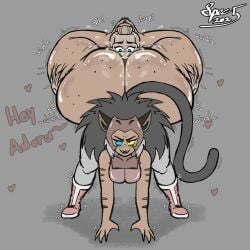 2girls adora ass ass_bigger_than_head big_ass big_breasts big_butt black_hair blonde_hair blue_eyes bottom_heavy bottomless breasts bubble_butt cat_ears cat_tail catgirl catra clothing curvaceous curvy curvy_figure dialogue eating_ass english_text face_in_ass female female_only female_rimming_female fully_clothed grey_background handstand heart heterochromia huge_ass long_hair mostly_nude onomatopoeia rimming rimming_female saliva saliva_on_ass she-ra_and_the_princesses_of_power sketch specnsfw tail text thick_thighs voluptuous voluptuous_female wide_hips wobbling_ass yellow_eyes yuri