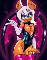 anthro bat bodysuit boots bulge chest_window circumcised clothed clothing cum_dripping_from_penis footwear friiskyun ftm_crossgender fur genitals hi_res legwear leotard male mammal pecs penis penis_poking_out rouge_the_bat rule_63 sega shoes skimpy skinsuit solo sonic_(series) sonic_the_hedgehog_(series) thigh_boots thigh_highs tight_clothing white_body white_fur wings