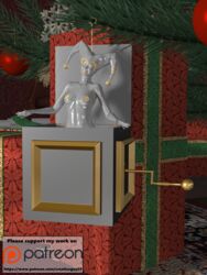 1girls 2017 3d 3d_(artwork) christmas christmas_tree creativeguy59 erect_nipples female female_only gold_hair grey_skin hair hi_res high_resolution highres human human_only inanimate_transformation mind_control nude original ornament petrification smile transformation yellow_hair