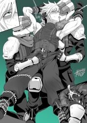 armpit_fetish armpit_licking armpits bondage cloud_strife final_fantasy final_fantasy_vii gang gangbang gay gay_kissing gay_rape male male_only male_rape_victim rape restrained tight_clothing tokimachi_eisei tongue_out yaoi