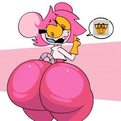 animated ass big_ass breathotter bubble_ass bubble_butt fuchsia_hair goommymuffin mr_otter_breath muffin_(goommymuffin) murid rodent simple_background tagme twerking