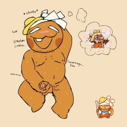 alanjeahj cookie_run cookie_run_kingdom cookie_run_ovenbreak first_porn_of_character hair heart jerking masturbation overweight overweight_male precum solo sweat text vagabond_cookie yeot_cookie