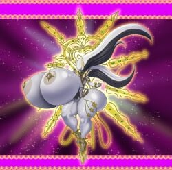1girls annon anthro arceus bimbo bimbofied female female_only gigantic_breasts huge_ass huge_breasts humanized massive_breasts pokemon solo solo_female standing