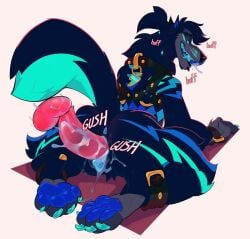 2023 andromorph andromorph/male andromorph_anthro andromorph_penetrated anthro anthro_penetrated anus balls black_collar black_harness black_nose blue_anus blue_body blue_claws blue_fur blue_hair blue_insides blue_pawpads blue_teeth blue_vulva bodily_fluids breath canid canine canis claws collar collar_tag cum cum_in_vagina cum_inside cum_on_penis cuntboy dark_body dark_fur digital_drawing_(artwork) digital_media_(artwork) disembodied_balls disembodied_penis dripping facial_markings feet full-length_portrait fur genital_fluids genitals grey_body grey_face grey_fur gush_(sound_effect) hair harness head_markings hindpaw igiveyoulemons intersex intersex/male intersex_anthro intersex_penetrated male male_penetrating male_penetrating_andromorph male_penetrating_intersex mammal markings multicolored_body multicolored_fur panting pawpads paws penetration penile penile_penetration penis penis_in_vagina pink_balls pink_penis ponytail portrait rear_view sex smile snout snout_markings solo_focus sweat teal_body teal_fur teeth toe_claws trans_(lore) trans_man_(lore) two_tone_tail vaginal_fluid_drip vaginal_fluids vaginal_penetration wolf