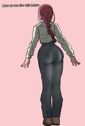 azazelinp big_ass chainsaw_man focus_on_ass fully_clothed makima_(chainsaw_man) red_hair showing_off