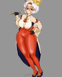 alexpir fanart feet pantyhose purah purah_(tears_of_the_kingdom) red_eyes short_hair thicc thick_thighs zelda_(tears_of_the_kingdom)
