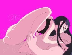 1boy 1girls ass balls_deep big_penis bottomless bouncing_on_penis cowgirl_position cum_inside female female_on_top french_kiss glasses gooner goonette kissing kissing_while_penetrated long_hair male moaning moaning_in_pleasure music nipples_visible_through_clothing oni_(softshikioni) pale-skinned_female pale_skin penis side_view skinny small_breasts softshikioni sound sound_effects tagme tongue_kiss video voice_acted x-ray yev-san