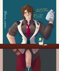 bara bara_m0nkey big_chest big_cock big_penis cum foreskin gallagher_(honkai:_star_rail) gay honkai:_star_rail muscles penis uncircumcised