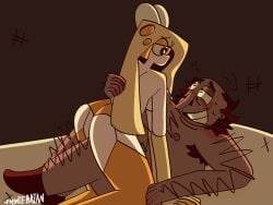 breasts breasts breasts cheese_toppin imminent_sex looking_at_another looking_at_partner peppino_spaghetti pizza_tower socks stewiebrian_(artist) sunlight sunlight_rays sweating toppin_gals toppin_gals_minus8