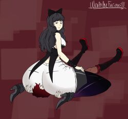 ass blake_belladonna clothing hyper hyper_ass overlord-wrath ruby_rose rwby sitting_on_person