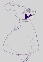 1girls 2025 big_ass big_butt blush clothed deltarune deltarune_chapter_2 dizzy_eyes female female_only huge_ass huge_butt monochrome mousebytes34 nub_feet see-through_clothing solo solo_female swirly_eyes tagme tail thick_thighs undertale virovirokun x-ray