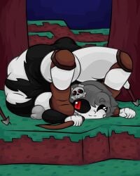 1girls belly_bulge breasts dpressionxpressions female female_pred minecraft skeleton_(minecraft) tagme vore
