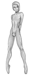 1boy androgynous ballet ballet_heels ballet_shoes collar femboy inanimate_transformation male male_only nude pencil_(artwork) penis_in_bodysuit rubber rubber_suit rubber_transformation solo transformation trap