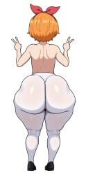 1girls ass ass_bigger_than_head ass_focus back_view big_ass bottomless breasts bubble_ass bubble_butt child_bearing_hips clothed clothing double_v female female_focus freshnsfw hair_ribbon high_resolution huge_ass legs medium_hair orange_hair paid_reward pantyhose pantylines partially_clothed peace_sign petra_leyte presenting presenting_ass re:zero_kara_hajimeru_isekai_seikatsu ready_for_sex ribbon shoes shortstack small_breasts solo solo_female standing tagme thick_ass thick_thighs thighhighs thighs topless very_high_resolution white_pantyhose wide_hips