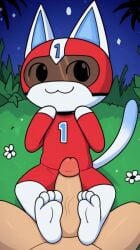 ai_generated animal_crossing feet foot_fetish foot_play footjob gay kid_cat_(animal_crossing) male nintendo pawjob paws pov uncensored