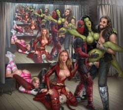 2boys 4girls amelodyj anal anal_sex blake_lively chain_leash cunnilingus dc_comics dceu deadpool deadpool_&_wolverine_(2024) deadpool_(film) double_penetration eating_pussy female female/female fff_threesome gangbang gwenpool harley_quinn harley_quinn_(margot_robbie) holding_partner jason_momoa jennifer_walters lady_deadpool lesbian_sex licking licking_pussy lobo_(dc) lying_on_back lying_on_ground male male/female margot_robbie marvel marvel_cinematic_universe mcu mirror mirror_reflection mise_en_abyme mmf_threesome multiple_boys multiple_girls orgasm orgasm_face orgy ryan_reynolds she-hulk she-hulk:_attorney_at_law standing_sex text_bubble the_suicide_squad threesome tongue vagina vaginal_penetration vaginal_sex wade_wilson wanda_wilson yuri