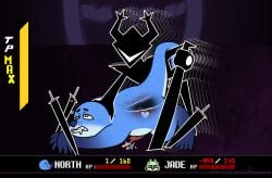 anal anal_sex anthro armor big_penis blue_body blue_fur bodily_fluids bound bubble_emanata cum cum_on_ground cum_while_penetrated dark_fountain deltarune dominant dominant_humanoid dominant_male duo ejaculation emanata faceless_character freckled_arms freckled_back freckles from_behind_position fur gameplay_mechanics genital_fluids genitals gui hands-free hands_tied health_bar hi_res holding_melee_weapon holding_object holding_sword holding_weapon horn humanoid internal internal_anal jockey_position male male/male mammal marine melee_weapon meter nebulousraven neck_grab nonbinary_(lore) north_(nebulousraven) nude penetration penis pinniped prone_bone_position prostate prostate_stimulation prostate_with_heart questionable_consent raised_tail restrained rough_sex seal sex shadow_creature signature soul_(undertale) submissive submissive_anthro submissive_male swirl_emanata sword tail tapering the_roaring_knight translucent translucent_body undertale_(series) user_interface weapon yellow_eyes