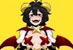 1girls 2025 2d absurdres ahoge ai_assisted ai_generated artist_self-insert black_clothing black_hair black_nails blush breasts colored corset demon demon_girl demon_horns demon_wings demoness fangs female femdom findom gold_clothing gold_horns hi_res highres holding_breast holding_own_breast horns inviting inviting_to_sex light_skin long_nails looking_at_viewer medium_hair nail_polish open_mouth pale_skin pasties red_clothing red_eyes red_wings self_upload sharp_nails solo star-shaped_pupils star_pasties succubus teasing tongue villainousvicky villainousvicky_(artist) watermark white_clothing wings yellow_clothing yellow_horns